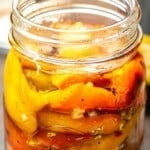pin image 3 marinated roasted peppers